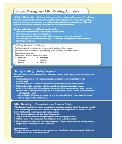 Stunt Performers Reader Grade 4-8