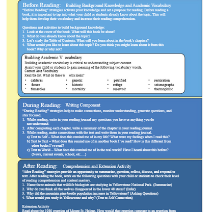 Yellowstone Reader Grade 4-8