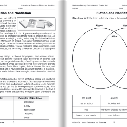 Nonfiction Reading Comprehension Workbook, Grades 5 - 6