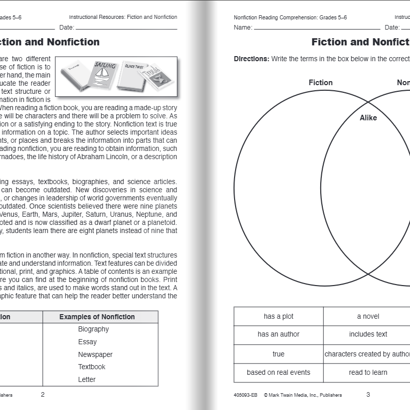 Nonfiction Reading Comprehension Workbook, Grades 5 - 6