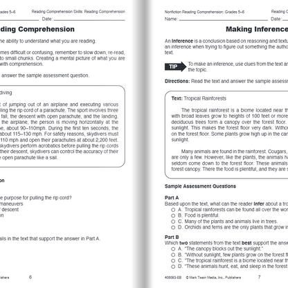 Nonfiction Reading Comprehension Workbook, Grades 5 - 6