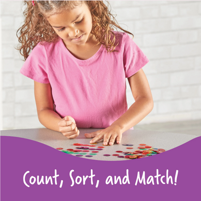 Learning Resources Transparent Color Counting Chips - 250 Pieces