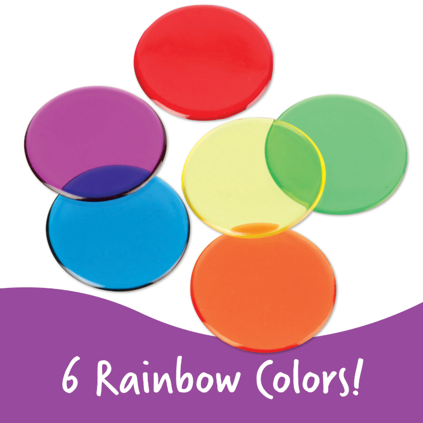 Learning Resources Transparent Color Counting Chips - 250 Pieces