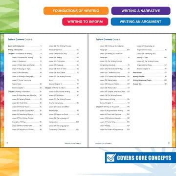 Spectrum: Writing Workbook, Grade 6