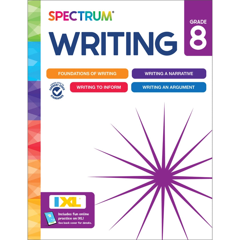 Spectrum: Writing Workbook, Grade 8