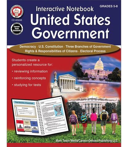 Interactive Notebook: United States Government Book, Grades 5-8