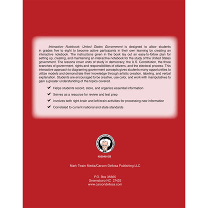 Interactive Notebook: United States Government Book, Grades 5-8