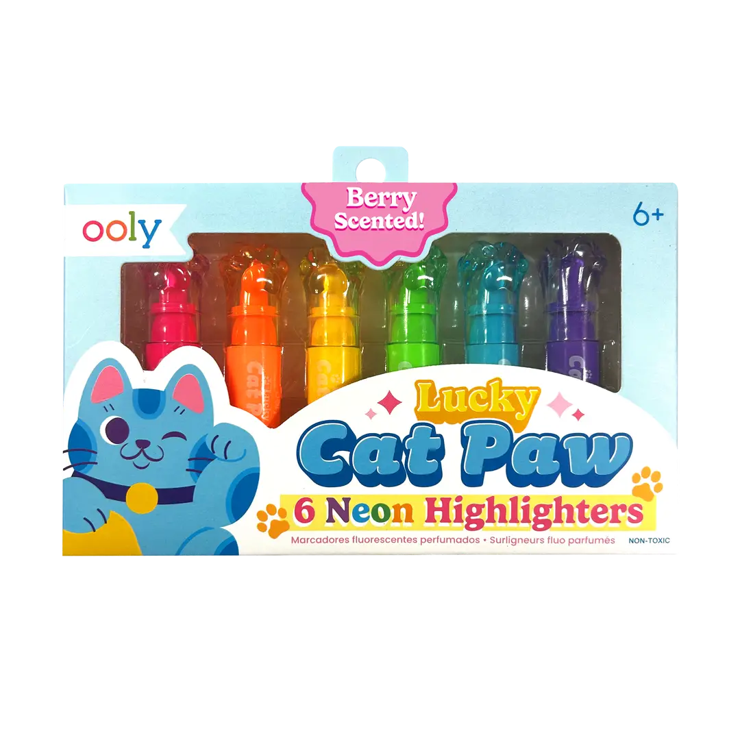 Lucky Cat Paw: Neon Highlighters - Berry Scent (Set of 6)
