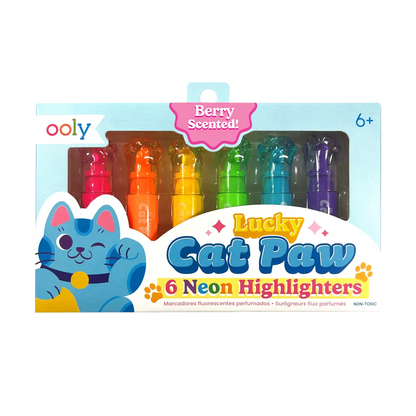 Lucky Cat Paw: Neon Highlighters - Berry Scent (Set of 6)