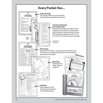 History Pockets: Explorers of North America Workbook, Grade 4-6