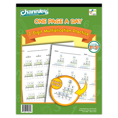 Channie's: One Page A Day Double Digit Multiplication Math Workbook