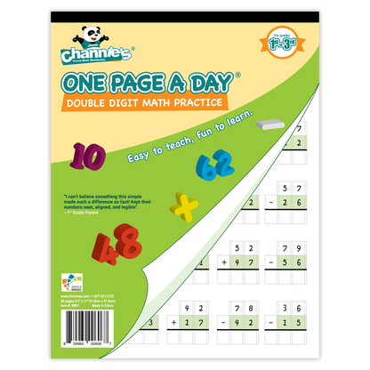 Channie's: One Page A Day Double Digit Math Workbook