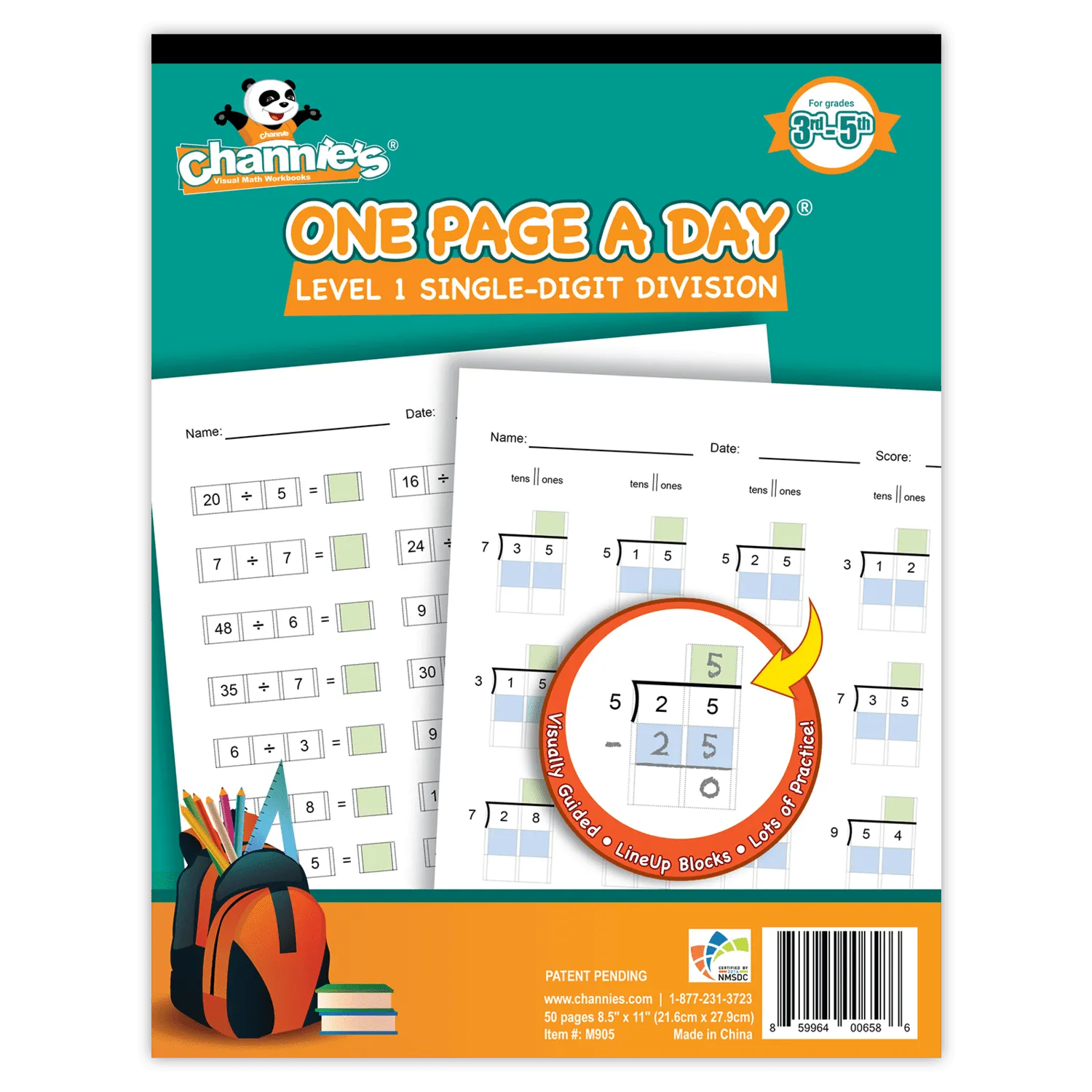 Channie's: One Page A Day Beginning Division Math Workbook