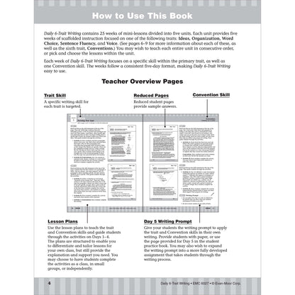 Daily 6-Trait Writing Workbook, Grade 7