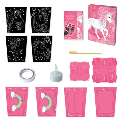 BOX CANDIY Totally Twilight Unicorn Lantern Scratch Art Set